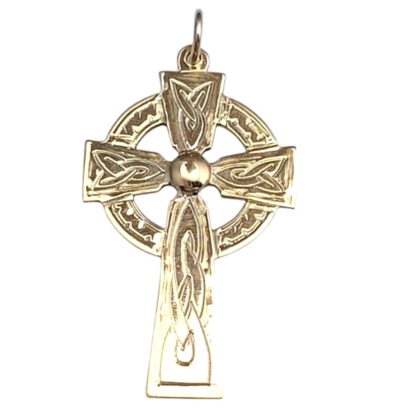 14K Yellow Gold Celtic Cross Pendant #21051 - Picture 1 of 5